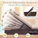 Outdoor PE Rattan Chaise Lounge with 6-Position Adjustable Backrest and Foldable Side Table by LJGDeals