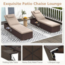 Outdoor PE Rattan Chaise Lounge with 6-Position Adjustable Backrest and Foldable Side Table by LJGDeals