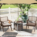 21.5 Inches Outdoor PE Rattan Side Table Square End Table with Umbrella Hole by LJGDeals