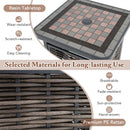 21.5 Inches Outdoor PE Rattan Side Table Square End Table with Umbrella Hole by LJGDeals