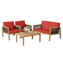 4 Pieces Patio Rattan Furniture Set with Removable Cushions by LJGDeals