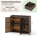 Outdoor PE Wicker Storage Cabinet with 3 Doors for Deck by LJGDeals