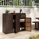 Outdoor PE Wicker Storage Cabinet with 3 Doors for Deck by LJGDeals