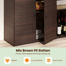 Outdoor PE Wicker Storage Cabinet with 3 Doors for Deck by LJGDeals