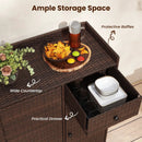 Outdoor PE Wicker Storage Cabinet with 3 Doors for Deck by LJGDeals