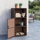 PE Wicker Storage Cabinet with Door and Open Shelf by LJGDeals