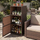 PE Wicker Storage Cabinet with Door and Open Shelf by LJGDeals