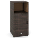 PE Wicker Storage Cabinet with Door and Open Shelf by LJGDeals