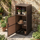 PE Wicker Storage Cabinet with Door and Open Shelf by LJGDeals