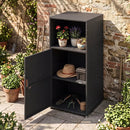 PE Wicker Storage Cabinet with Door and Open Shelf by LJGDeals