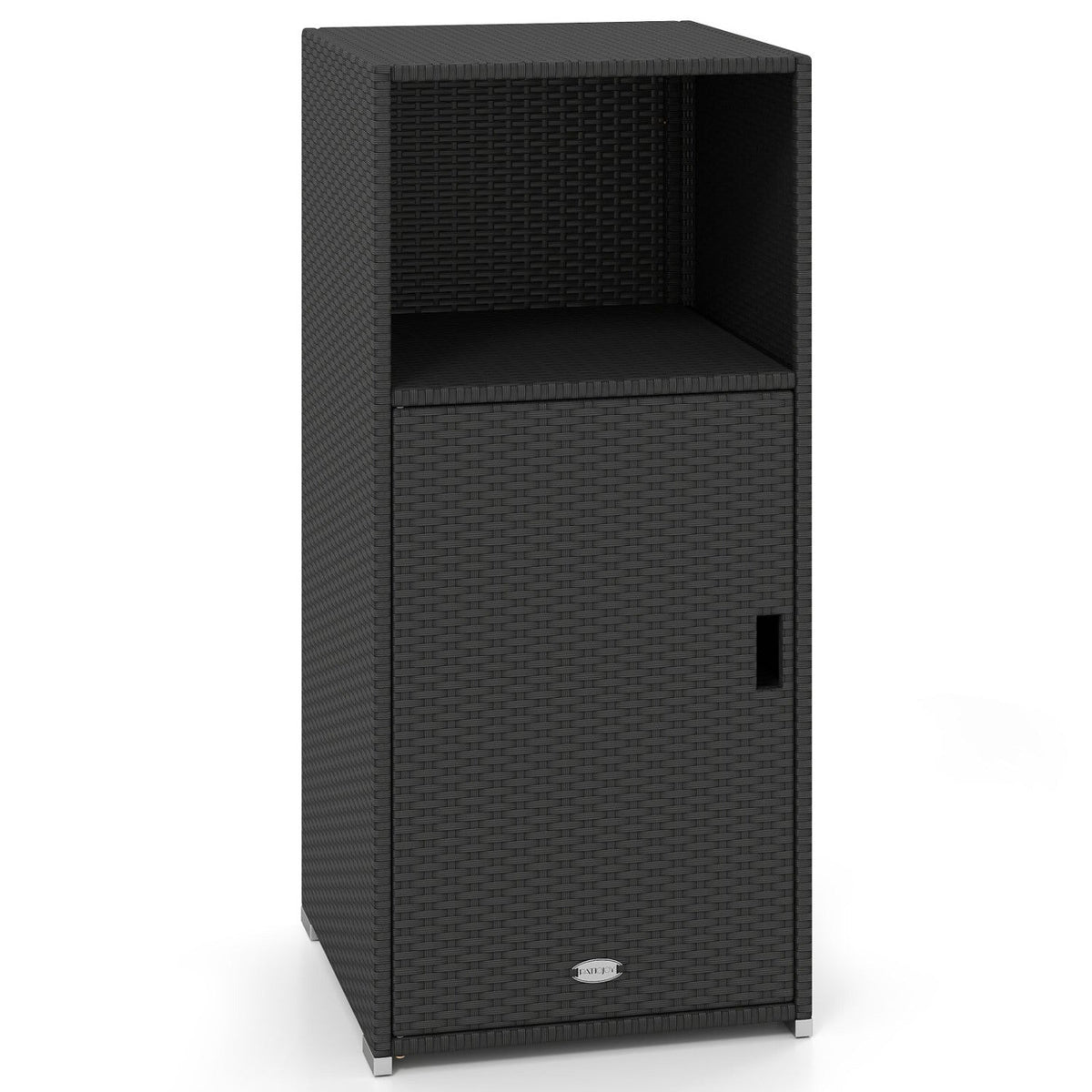 PE Wicker Storage Cabinet with Door and Open Shelf, photo 12 of 24