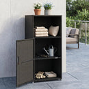PE Wicker Storage Cabinet with Door and Open Shelf by LJGDeals