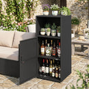PE Wicker Storage Cabinet with Door and Open Shelf by LJGDeals