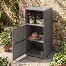 PE Wicker Storage Cabinet with Door and Open Shelf by LJGDeals