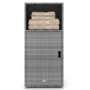 PE Wicker Storage Cabinet with Door and Open Shelf by LJGDeals