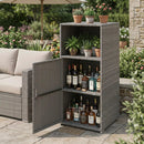 PE Wicker Storage Cabinet with Door and Open Shelf by LJGDeals