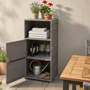 PE Wicker Storage Cabinet with Door and Open Shelf by LJGDeals