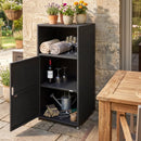 PE Wicker Storage Cabinet with Door and Open Shelf by LJGDeals