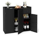 Outdoor Storage Cabinet with 3 Doors and Adjustable Shelves by LJGDeals