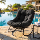 Papasan Rocking Chair with Thick Cushion - Outdoor Wicker by LJGDeals