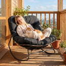 Papasan Rocking Chair with Thick Cushion - Outdoor Wicker by LJGDeals