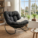 Papasan Rocking Chair with Thick Cushion - Outdoor Wicker by DirectDeals