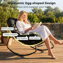 Papasan Rocking Chair with Thick Cushion - Outdoor Wicker by LJGDeals