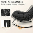 Papasan Rocking Chair with Thick Cushion - Outdoor Wicker by LJGDeals