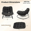 Papasan Rocking Chair with Thick Cushion - Outdoor Wicker by DirectDeals