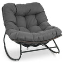 Papasan Rocking Chair with Thick Cushion - Outdoor Wicker by DirectDeals