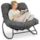 Papasan Rocking Chair with Thick Cushion - Outdoor Wicker by LJGDeals