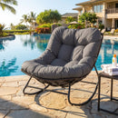 Papasan Rocking Chair with Thick Cushion - Outdoor Wicker by LJGDeals