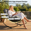 Papasan Rocking Chair with Thick Cushion - Outdoor Wicker by DirectDeals