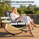 Papasan Rocking Chair with Thick Cushion - Outdoor Wicker by LJGDeals