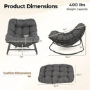 Papasan Rocking Chair with Thick Cushion - Outdoor Wicker by DirectDeals