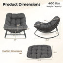 Papasan Rocking Chair with Thick Cushion - Outdoor Wicker by LJGDeals