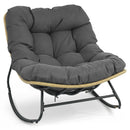 Papasan Rocking Chair with Cushioned Seat for Patio - Gray by LJGDeals