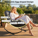 Papasan Rocking Chair with Cushioned Seat for Patio - Gray by DirectDeals