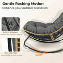 Papasan Rocking Chair with Cushioned Seat for Patio - Gray by LJGDeals