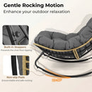 Papasan Rocking Chair with Cushioned Seat for Patio - Gray by DirectDeals