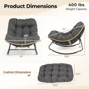 Papasan Rocking Chair with Cushioned Seat for Patio - Gray by DirectDeals