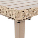Outdoor Patio Bar Table Heavy Duty Rectangle Metal Frame-Brown by LJGDeals