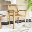 Outdoor Patio Chair with Slatted Seat and Curved Seat by LJGDeals
