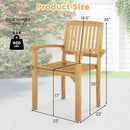 Outdoor Patio Chair with Slatted Seat and Curved Seat by LJGDeals