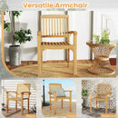 Outdoor Patio Chair with Slatted Seat and Curved Seat by LJGDeals