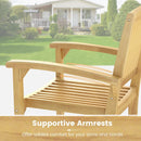 Outdoor Patio Chair with Slatted Seat and Curved Seat by DirectDeals