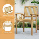 Outdoor Patio Chair with Slatted Seat and Curved Seat by DirectDeals