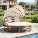 Outdoor Patio Daybed with Retractable Canopy and Cushions by LJGDeals