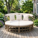Outdoor Patio Daybed with Retractable Canopy and Cushions by LJGDeals