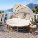 Outdoor Patio Daybed with Retractable Canopy and Cushions by LJGDeals